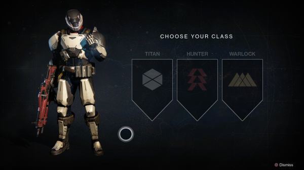 Bei der Charaktererstellung können wir uns zwischen drei Klassen entscheiden: Titan, ...