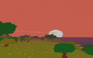 Ein Sonnenuntergang in Proteus